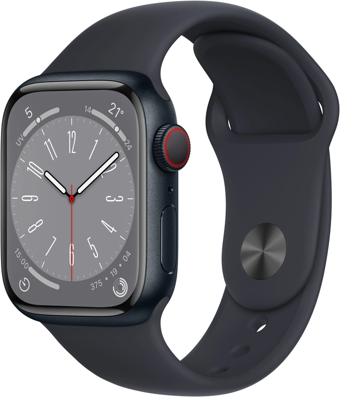 Apple Watch Series 8 (45mm) GPS + LTE, Sport Band, Graphite Aluminium/Midnight